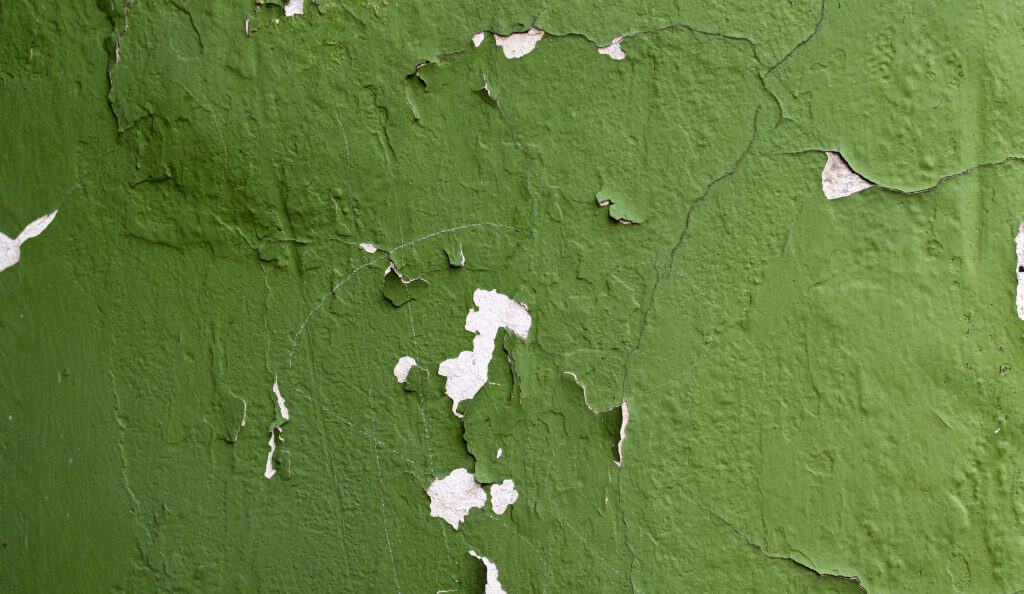 Peeling and blistering exterior paint on a Clifton home exposed to salt air